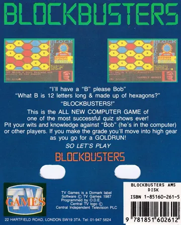 Blockbusters (UK) (1984) [Macsen] box cover back